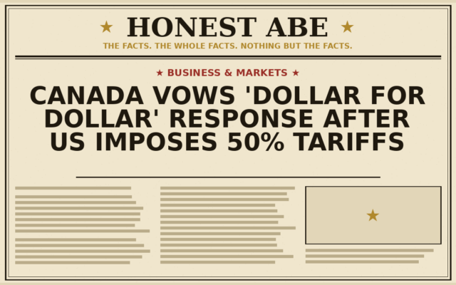 Canada Vows ‘Dollar for Dollar’ Response After US Imposes 50% Tariffs