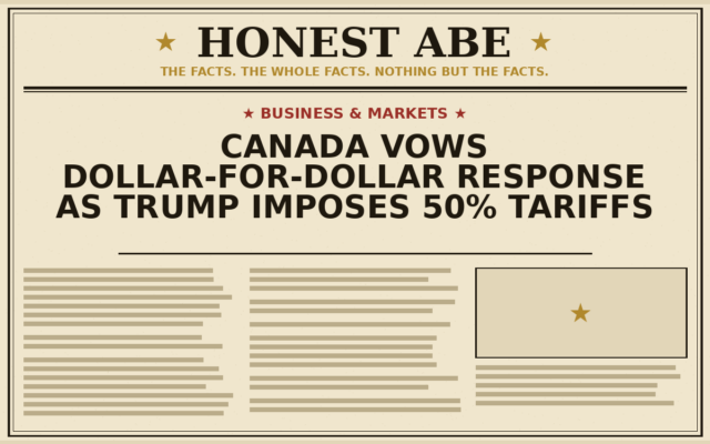 Canada Vows Dollar-for-Dollar Response as Trump Imposes 50% Tariffs
