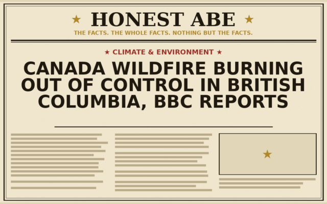Canada Wildfire Burning Out of Control in British Columbia, BBC Reports
