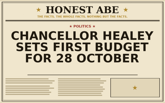 Chancellor Healey Sets First Budget for 28 October
