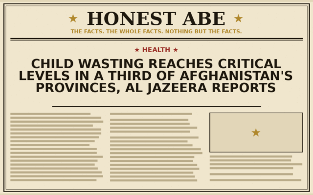 Child Wasting Reaches Critical Levels in a Third of Afghanistan’s Provinces, Al Jazeera Reports
