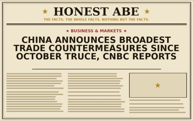 China Announces Broadest Trade Countermeasures Since October Truce, CNBC Reports