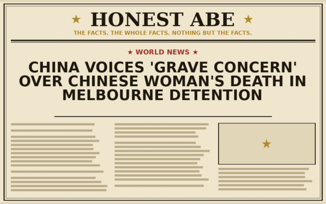China Voices ‘Grave Concern’ Over Chinese Woman’s Death in Melbourne Detention