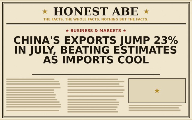 China’s Exports Jump 23% in July, Beating Estimates as Imports Cool