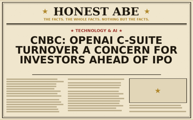 CNBC: OpenAI C-Suite Turnover a Concern for Investors Ahead of IPO