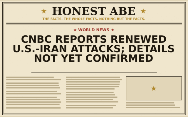 CNBC Reports Renewed U.S.-Iran Attacks; Details Not Yet Confirmed