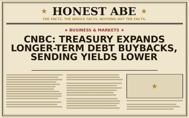 CNBC: Treasury Expands Longer-Term Debt Buybacks, Sending Yields Lower