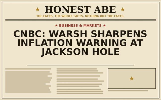 CNBC: Warsh Sharpens Inflation Warning at Jackson Hole