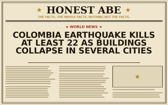 Colombia Earthquake Kills at Least 22 as Buildings Collapse in Several Cities