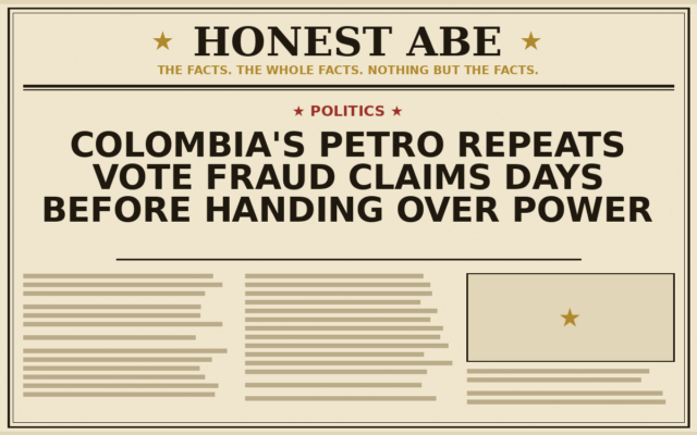 Colombia’s Petro Repeats Vote Fraud Claims Days Before Handing Over Power