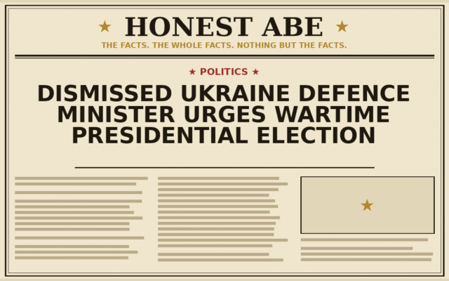 Dismissed Ukraine Defence Minister Urges Wartime Presidential Election