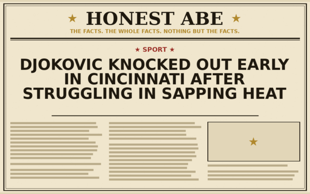 Djokovic Knocked Out Early in Cincinnati After Struggling in Sapping Heat
