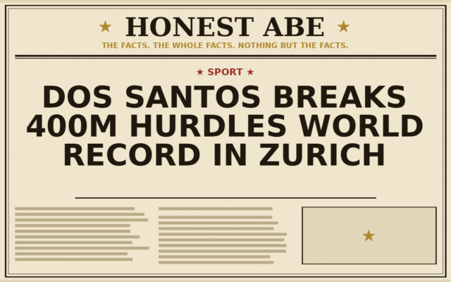Dos Santos Breaks 400m Hurdles World Record in Zurich