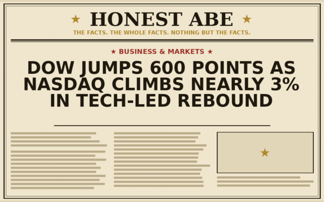 Dow Jumps 600 Points as Nasdaq Climbs Nearly 3% in Tech-Led Rebound