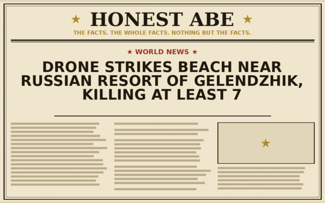 Drone Strikes Beach Near Russian Resort of Gelendzhik, Killing at Least 7