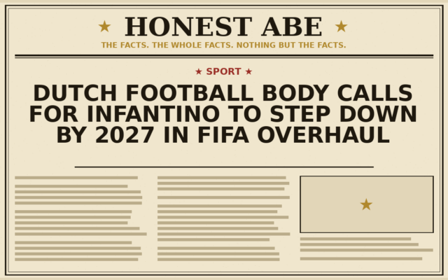 Dutch Football Body Calls for Infantino to Step Down by 2027 in FIFA Overhaul