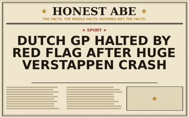 Dutch GP Halted by Red Flag After Huge Verstappen Crash