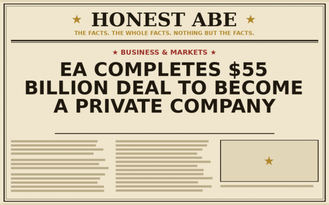 EA Completes $55 Billion Deal to Become a Private Company