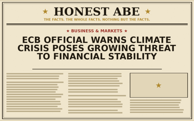 ECB Official Warns Climate Crisis Poses Growing Threat to Financial Stability