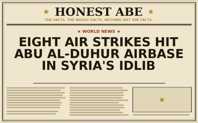 Eight Air Strikes Hit Abu al-Duhur Airbase in Syria’s Idlib