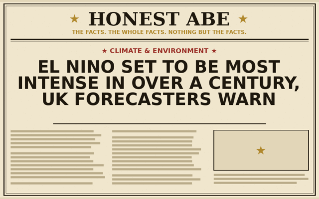 El Nino Set to Be Most Intense in Over a Century, UK Forecasters Warn