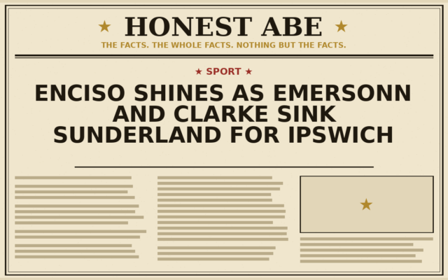 Enciso Shines as Emersonn and Clarke Sink Sunderland for Ipswich