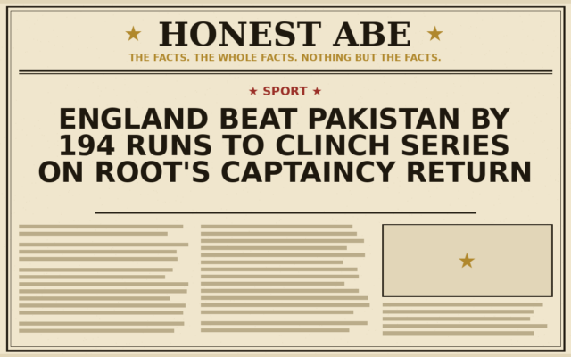 England Beat Pakistan by 194 Runs to Clinch Series on Root’s Captaincy Return