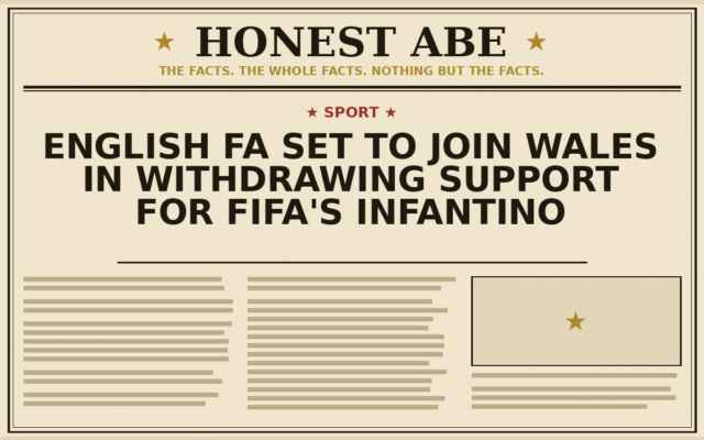 English FA Set to Join Wales in Withdrawing Support for FIFA’s Infantino