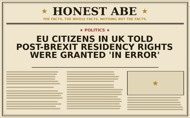 EU Citizens in UK Told Post-Brexit Residency Rights Were Granted ‘In Error’