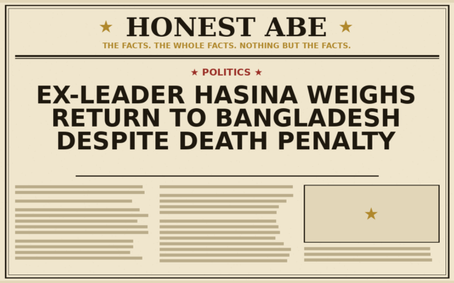 Ex-Leader Hasina Weighs Return to Bangladesh Despite Death Penalty