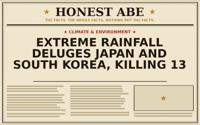Extreme Rainfall Deluges Japan and South Korea, Killing 13