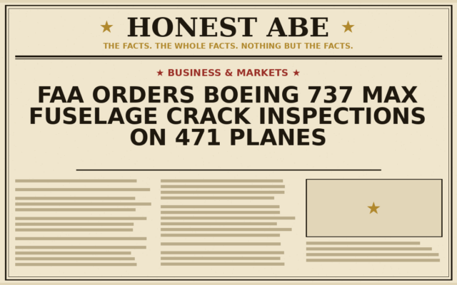 FAA Orders Boeing 737 Max Fuselage Crack Inspections on 471 Planes