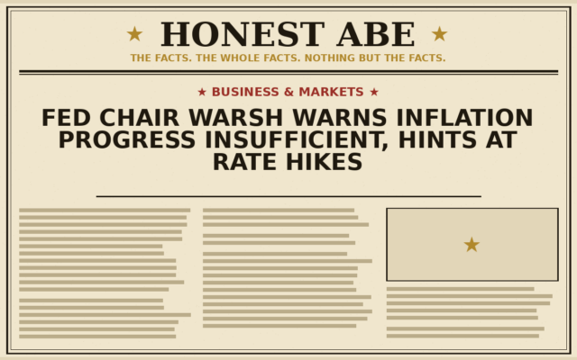 Fed Chair Warsh Warns Inflation Progress Insufficient, Hints at Rate Hikes