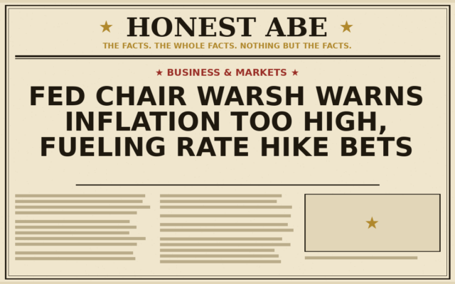 Fed Chair Warsh Warns Inflation Too High, Fueling Rate Hike Bets