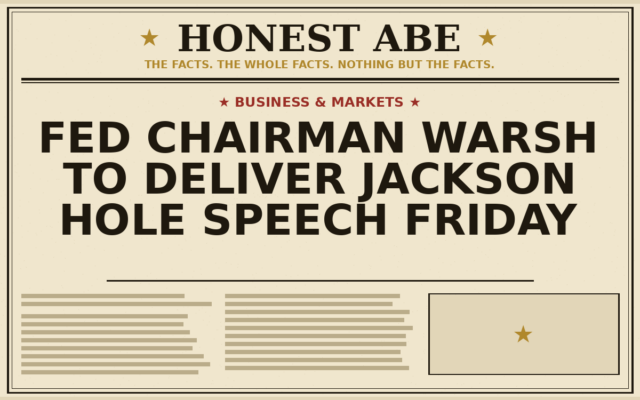 Fed Chairman Warsh to Deliver Jackson Hole Speech Friday