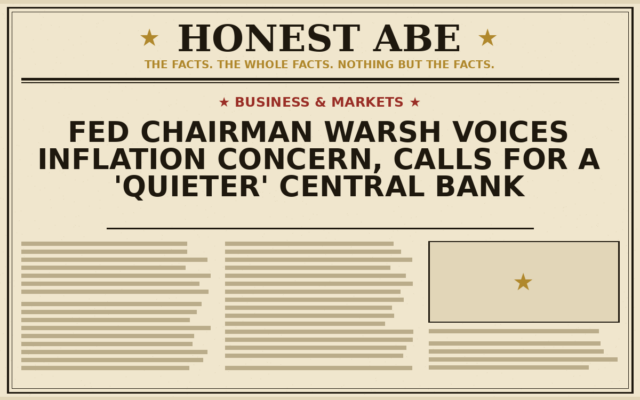Fed Chairman Warsh Voices Inflation Concern, Calls for a ‘Quieter’ Central Bank