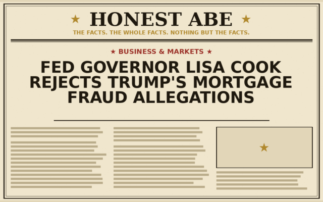 Fed Governor Lisa Cook Rejects Trump’s Mortgage Fraud Allegations