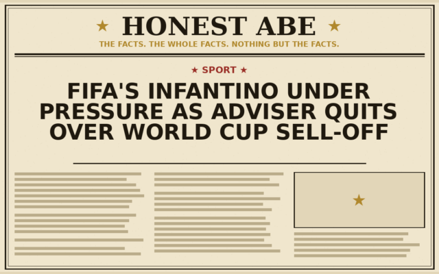 FIFA’s Infantino Under Pressure as Adviser Quits Over World Cup Sell-Off