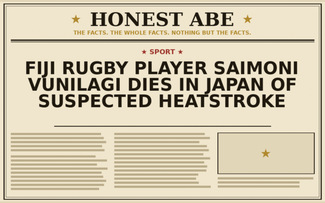 Fiji Rugby Player Saimoni Vunilagi Dies in Japan of Suspected Heatstroke