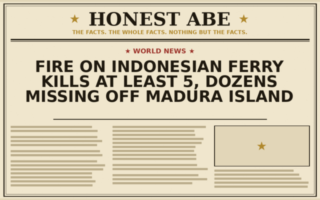 Fire on Indonesian Ferry Kills at Least 5, Dozens Missing off Madura Island