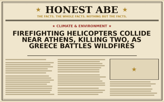 Firefighting Helicopters Collide Near Athens, Killing Two, as Greece Battles Wildfires