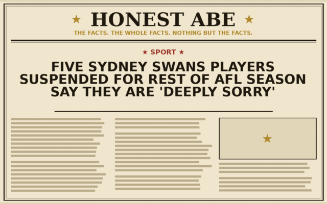 Five Sydney Swans Players Suspended for Rest of AFL Season Say They Are ‘Deeply Sorry’