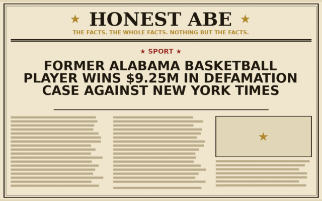 Former Alabama Basketball Player Wins $9.25M in Defamation Case Against New York Times