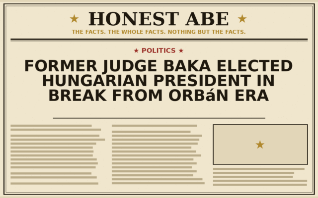 Former Judge Baka Elected Hungarian President in Break From Orbán Era
