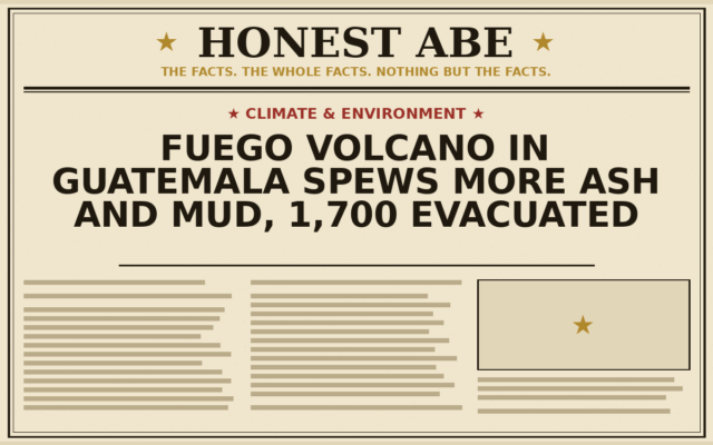 Fuego Volcano in Guatemala Spews More Ash and Mud, 1,700 Evacuated