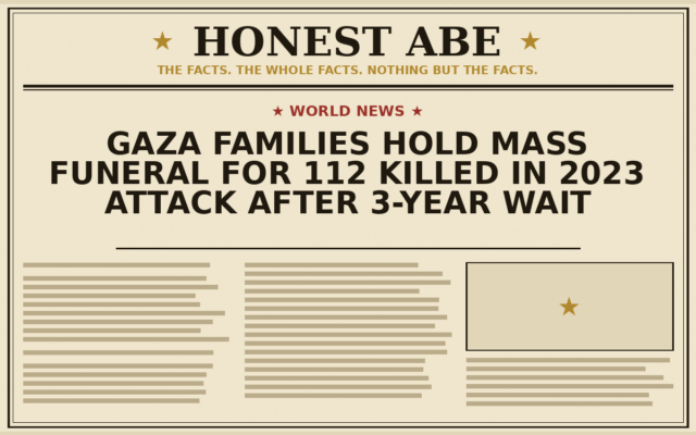 Gaza Families Hold Mass Funeral for 112 Killed in 2023 Attack After 3-Year Wait