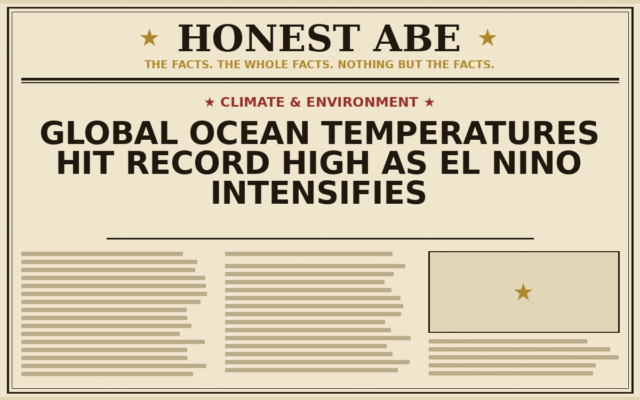 Global Ocean Temperatures Hit Record High as El Nino Intensifies