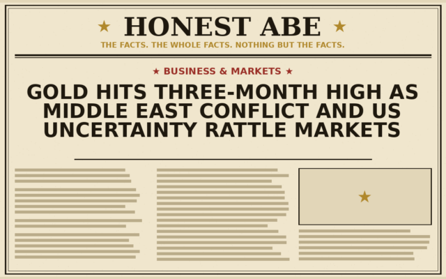 Gold Hits Three-Month High as Middle East Conflict and US Uncertainty Rattle Markets