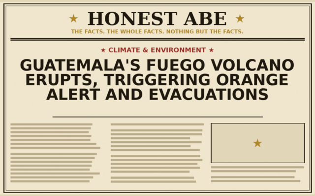 Guatemala’s Fuego Volcano Erupts, Triggering Orange Alert and Evacuations