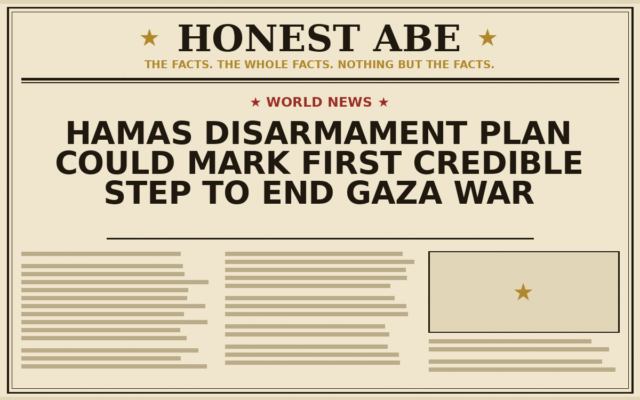 Hamas Disarmament Plan Could Mark First Credible Step to End Gaza War